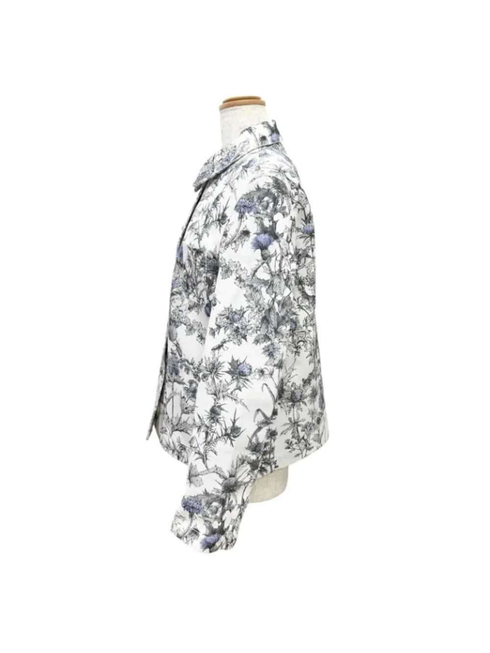 Dior Bee Embroidery Logo Button Floral Print Denim Jacket 44